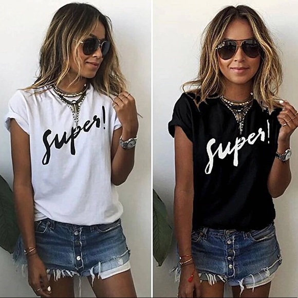 Boutique Tops - 💋Sexy and cute “Super” Graphic Tee💋